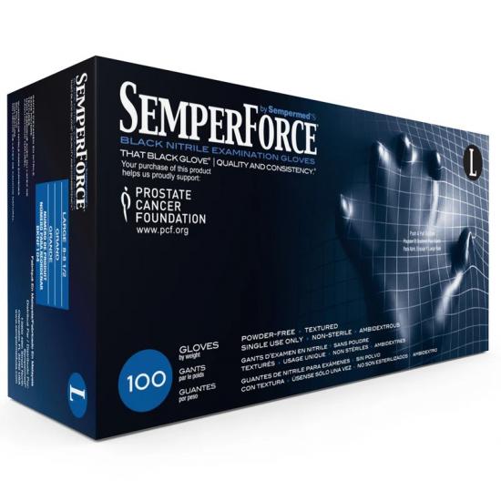 SemperForce Black Nitrile 5 Mil Powder Free Exam Gloves