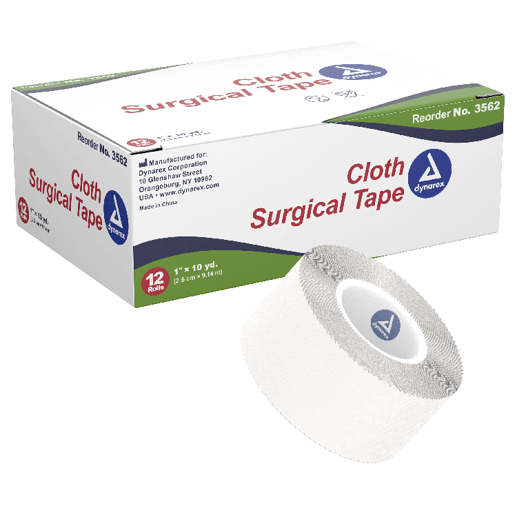 Dynarex Cloth Surgical Tape 1"x10 Yards 12Rolls/box